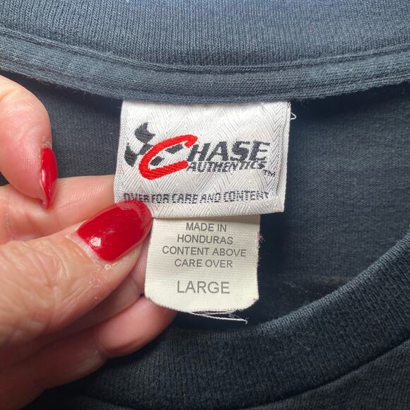 Chase Authentics Men's size Large Jeff Gordon 24 Black Long Sleeve T-Shirt - Picture 2 of 8